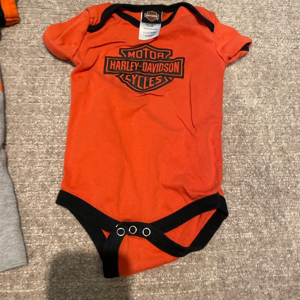 Harley-Davidson Red and Black Infant Bodysuit
